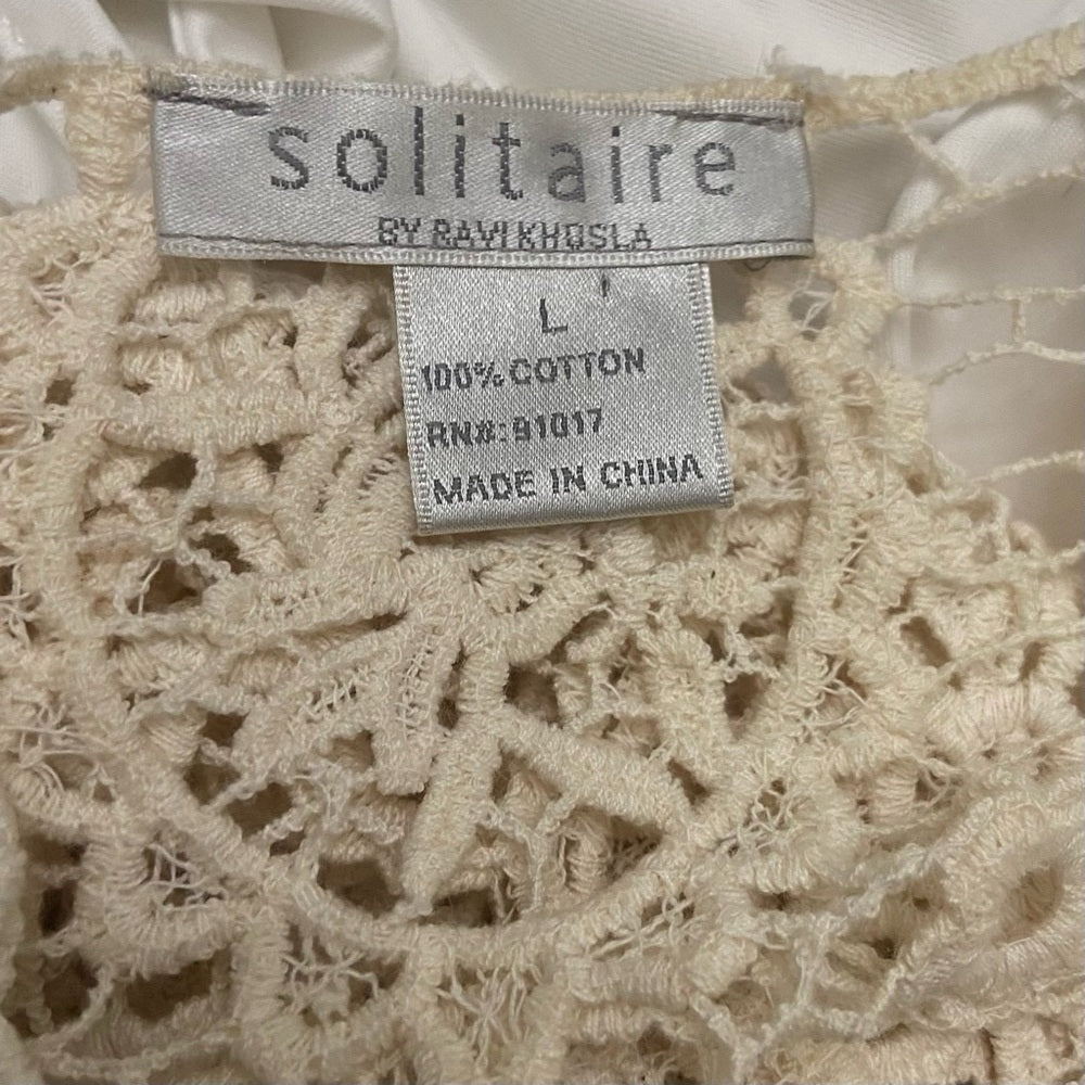 Solitaire Beige Lace (Unlined) See Through Blouse (L)