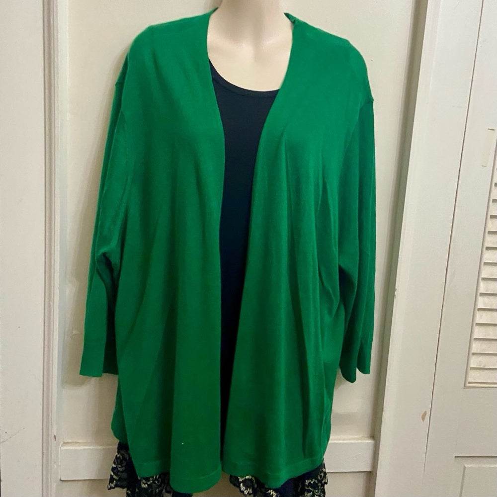 Worthington Green Sweater Cardigan (3X)