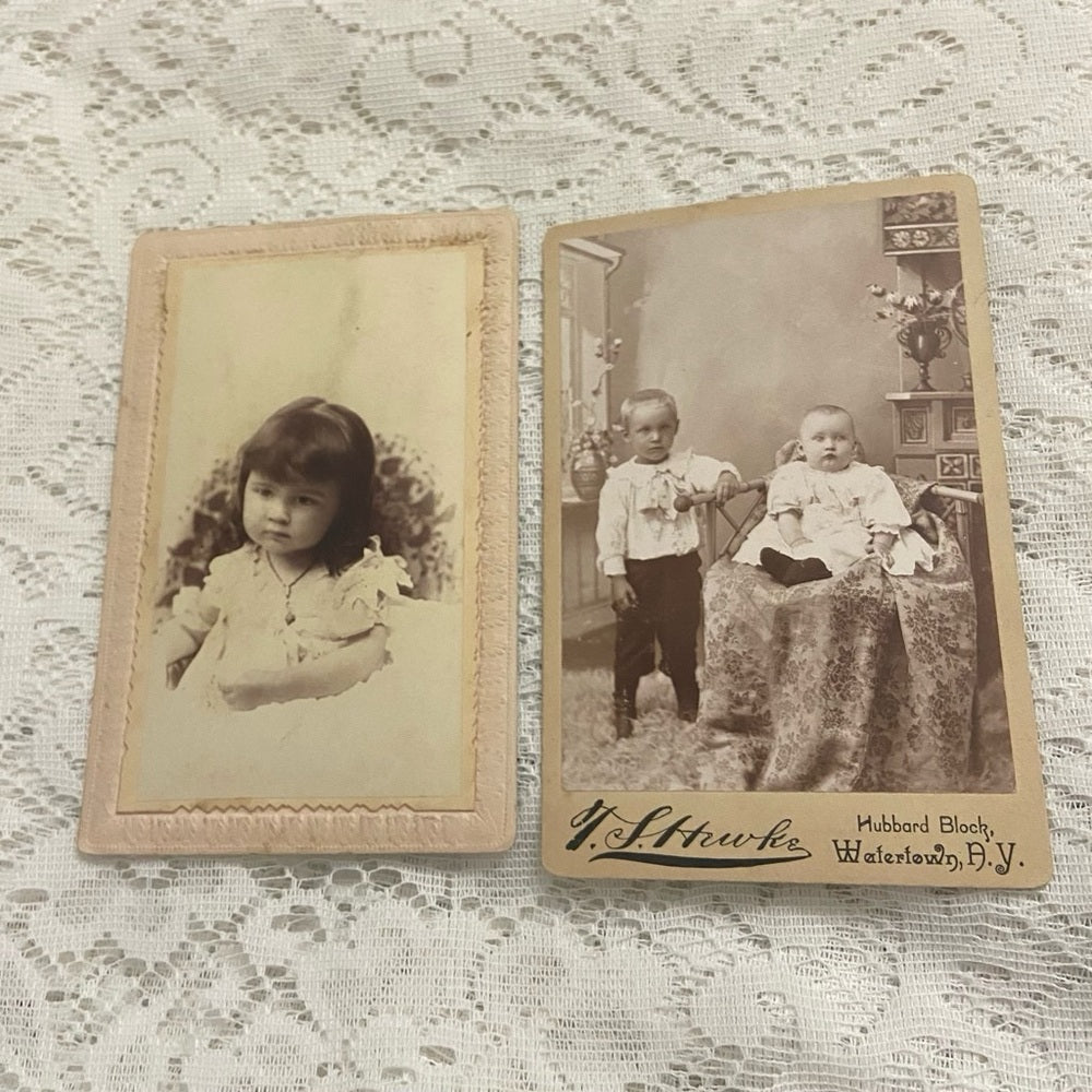 Antique, Lot of 2 Collectible Children Portraits 6.5in x 4.5in (A)