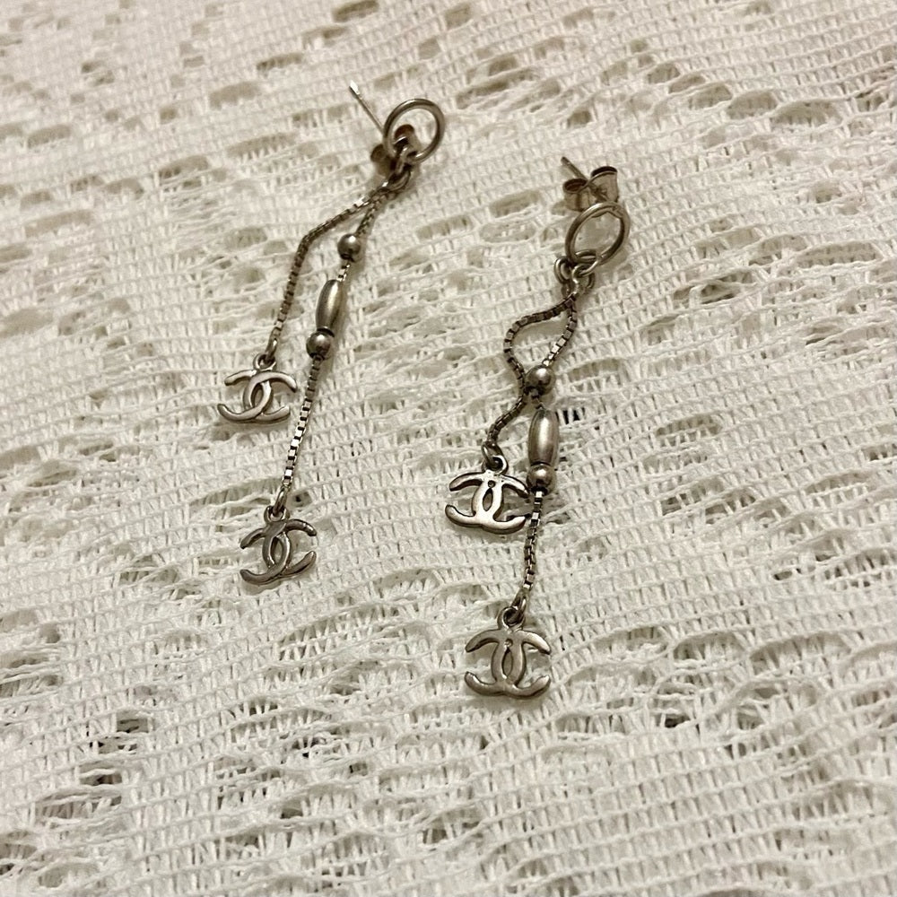 Vintage, Chanel 925- Sterling Dangling Earrings 2.5in