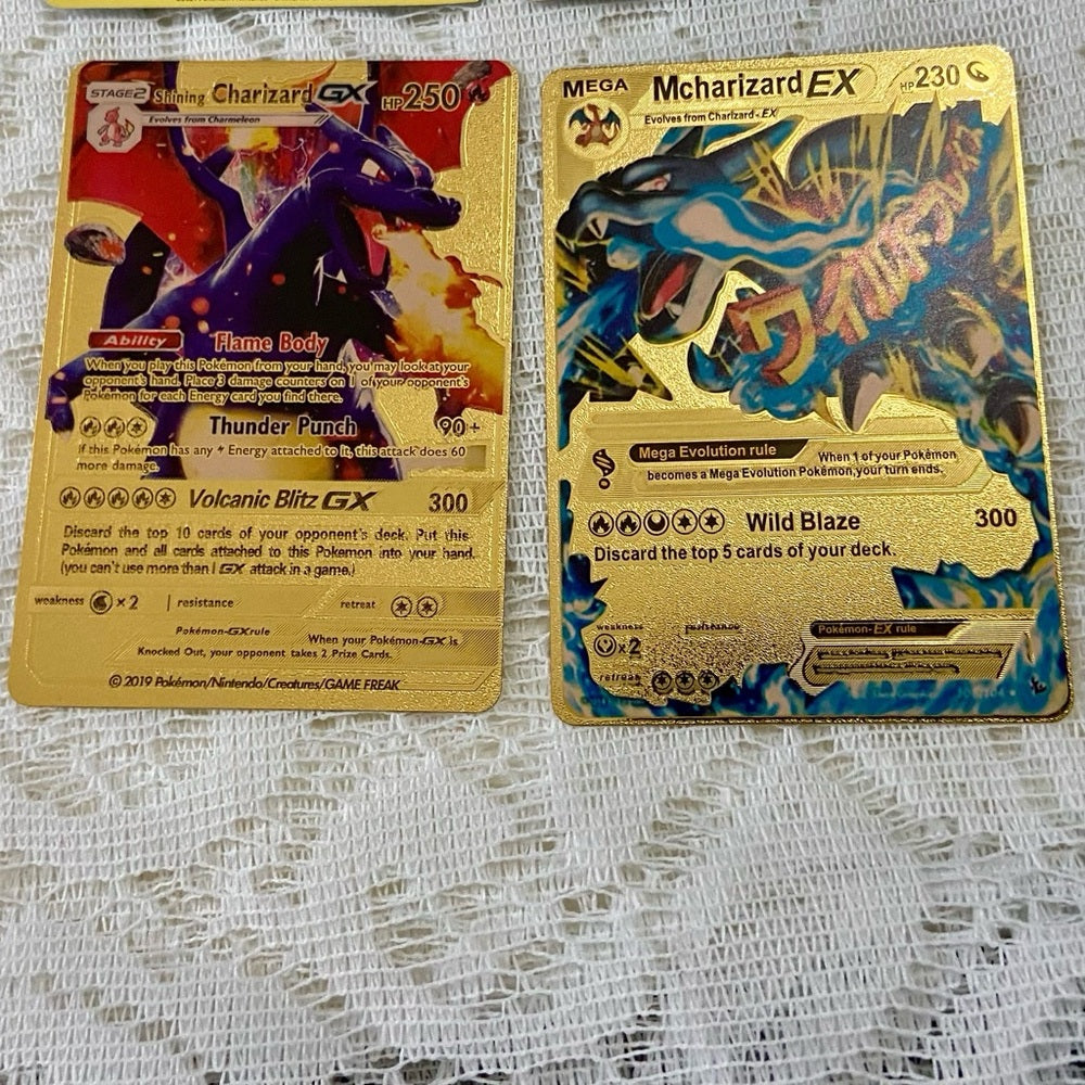 Lot AA 12pc Lot : 2 Gold Fan Arts Cards, 5 Pokemon Cards and 5 Pokémon Figures