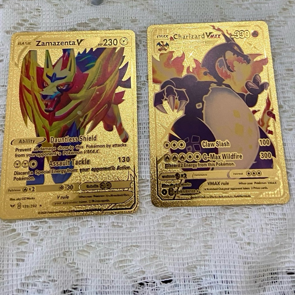 Lot CC 12pc Lot : 2 Gold Fan Arts Cards, 5 Pokemon Cards and 5 Pokémon F…