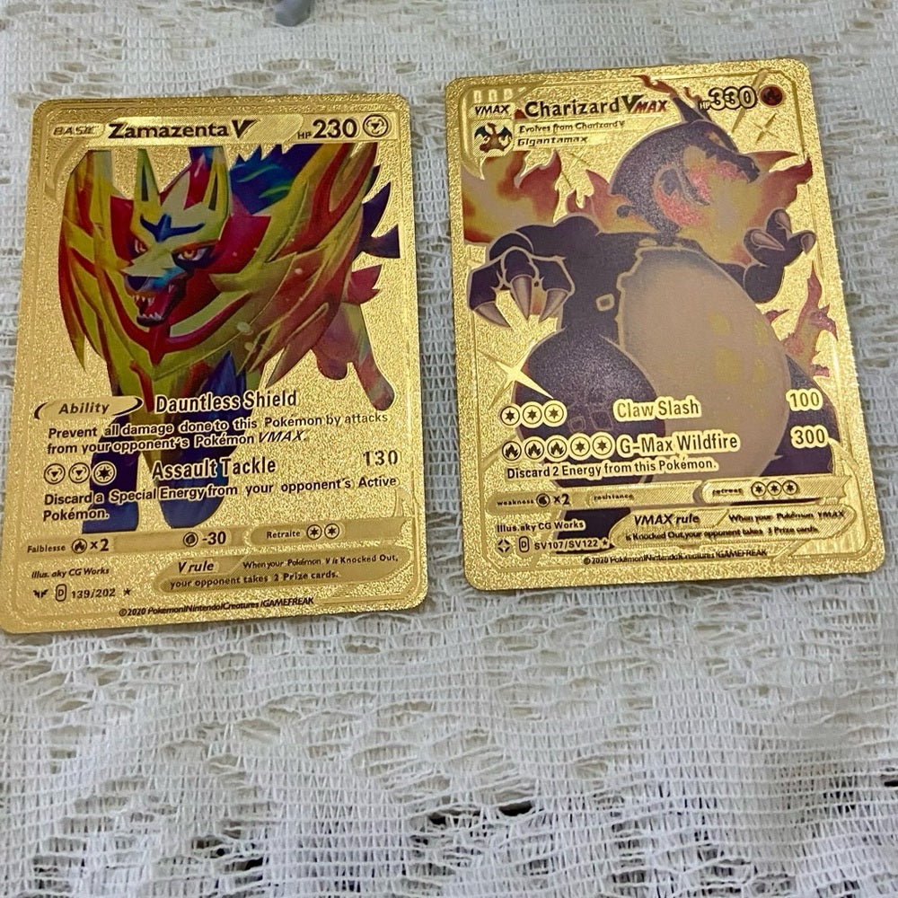 Lot CC 12pc Lot : 2 Gold Fan Arts Cards, 5 Pokemon Cards and 5 Pokémon F…