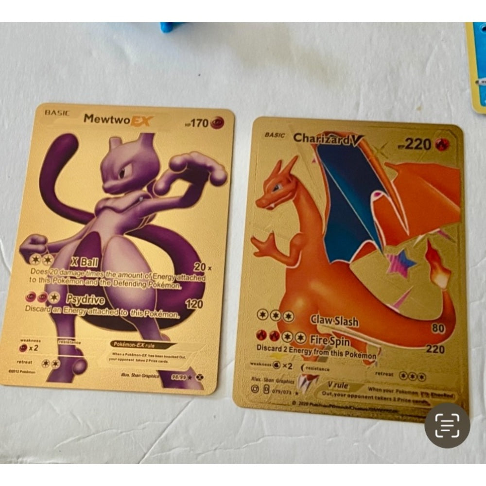 Lot JJ: 12pc Lot : 2 Gold Fan Arts Cards, 5 Pokemon Cards and 5 Pokémon F…