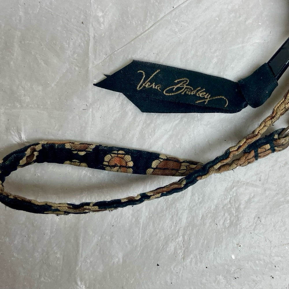 Vintage Vera Bradley Brown and Black Zippy Wallet-Wristlet 6in x 3.5in