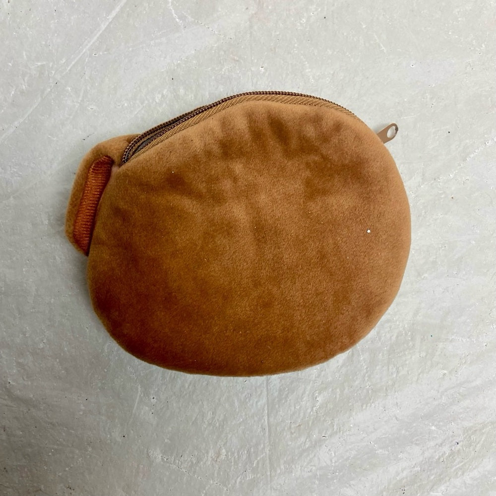 Vintage Brown and White Puppy Coin Purse 4in x 5in