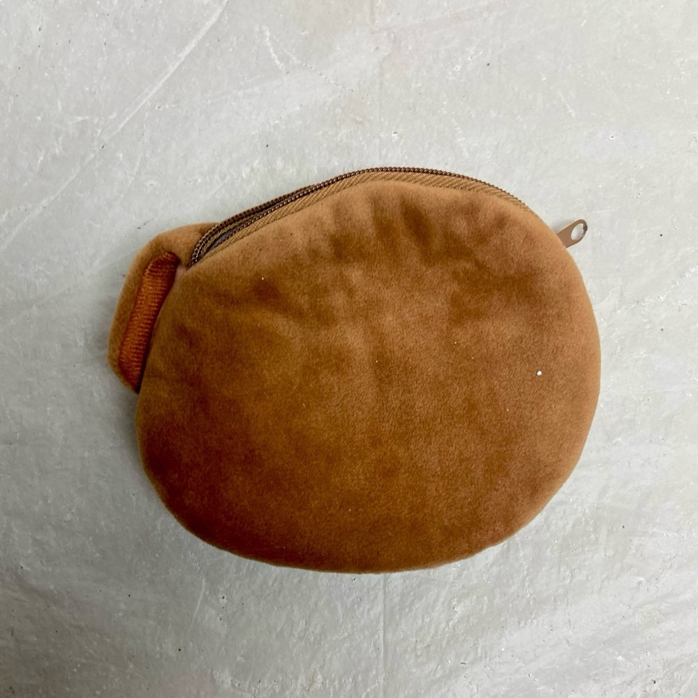 Vintage Brown and White Puppy Coin Purse 4in x 5in