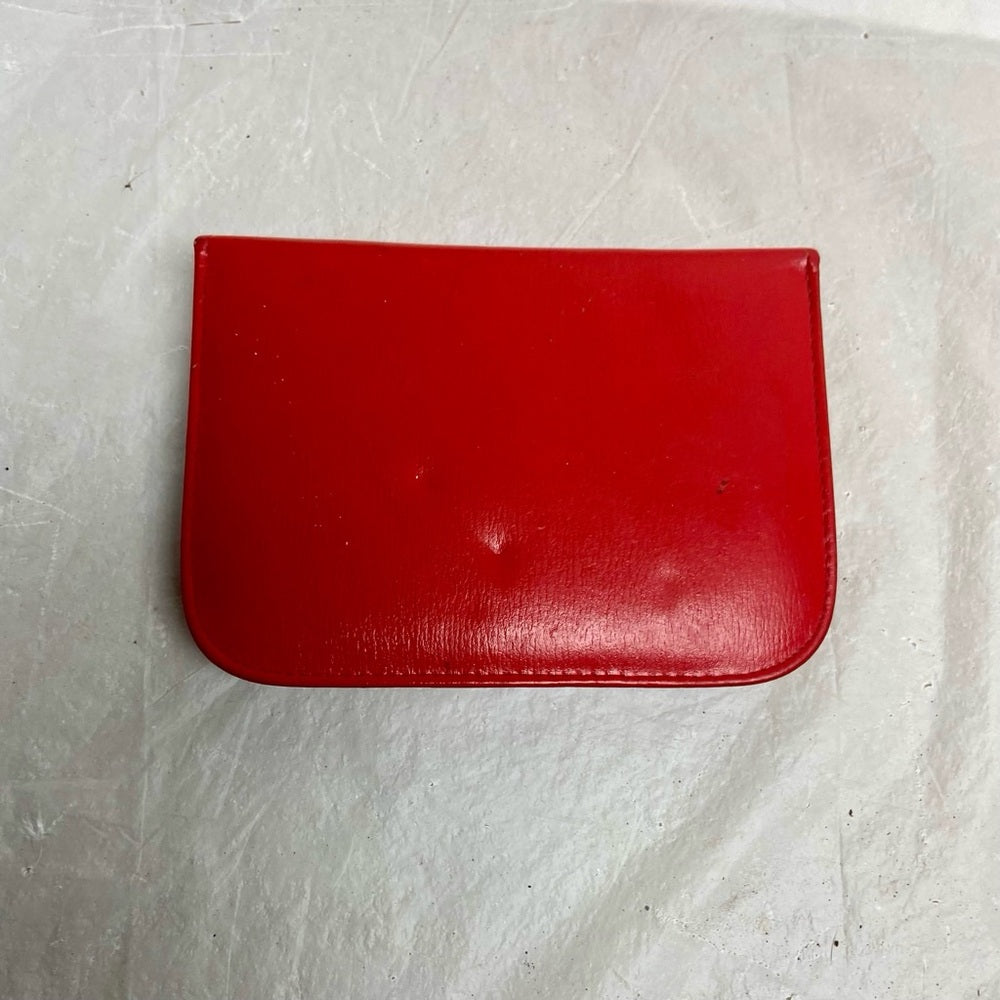 Vintage Red Leather, Double Card Case Leather, 6in x4in