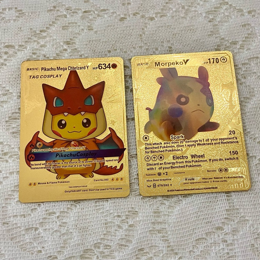 Lot KK: 12pc Lot : 2 Gold Fan Arts Cards, 5 Pokemon Cards and 5 Pokémon …