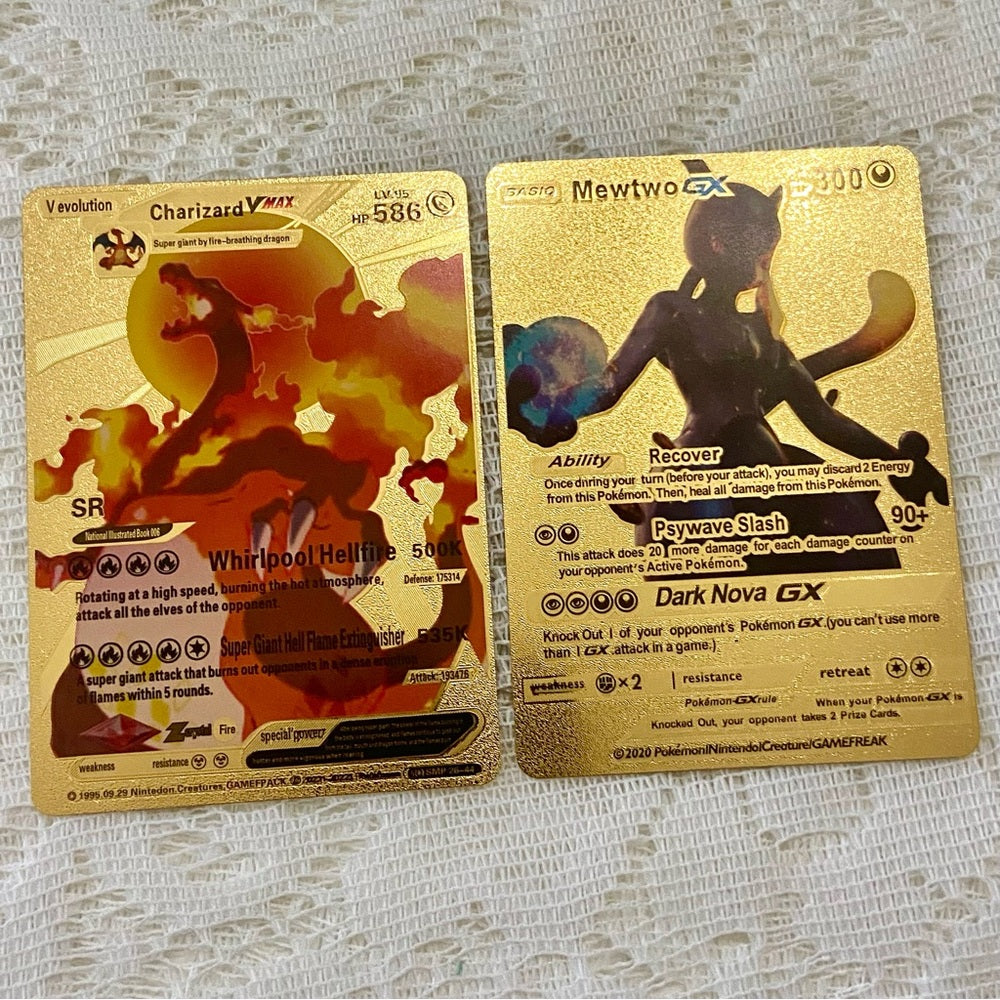 Lot LL: 12pc Lot : 2 Gold Fan Arts Cards, 5 Pokemon Cards and 5 Pokémon …