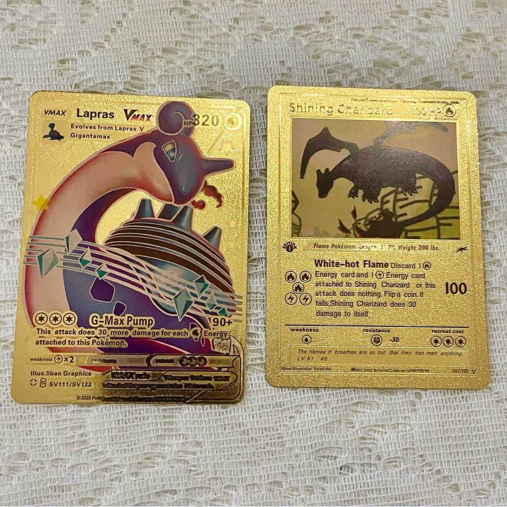 Lot MM: 12pc Lot : 2 Gold Fan Arts Cards, 5 Pokemon Cards and 5 Pokémon …