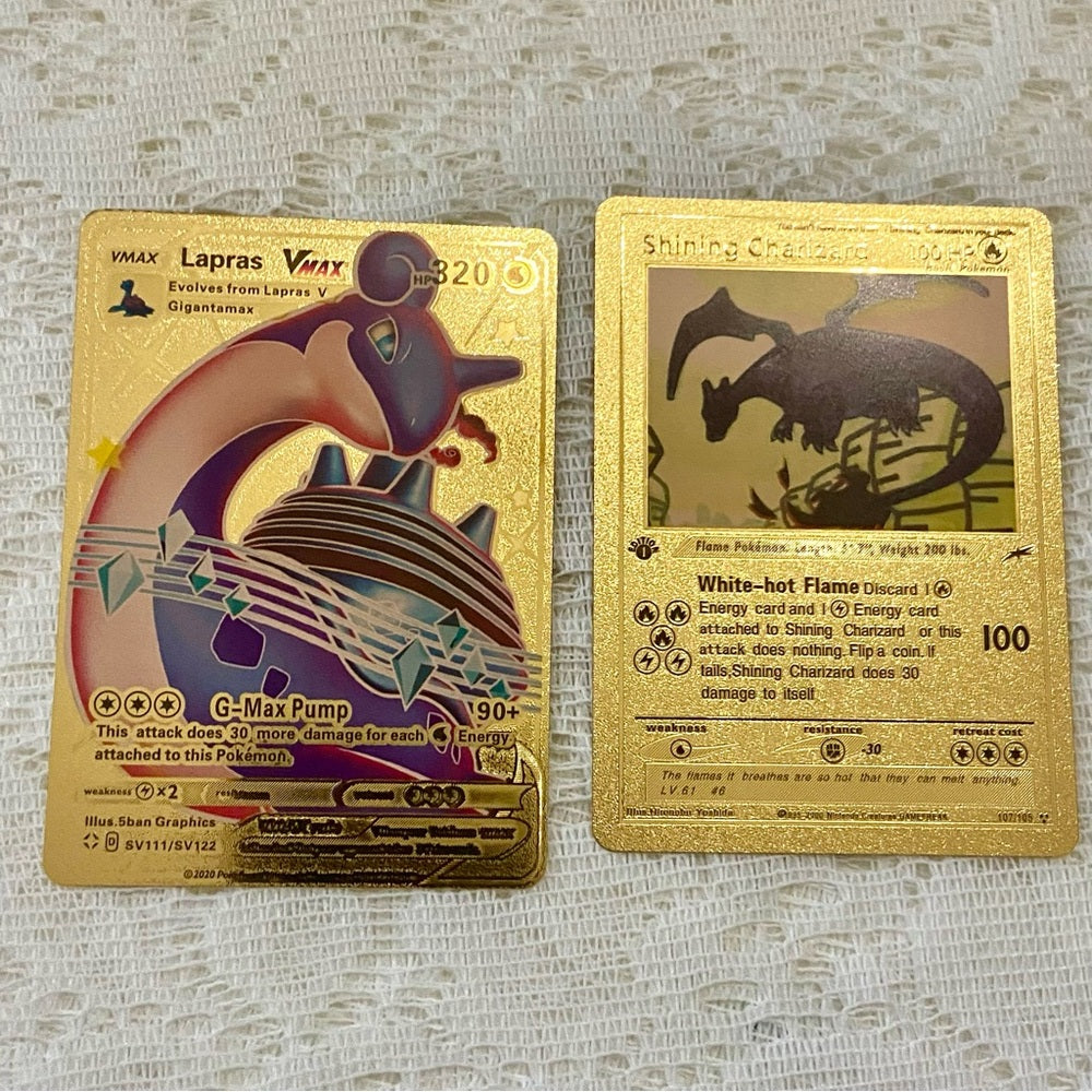 Lot MM: 12pc Lot : 2 Gold Fan Arts Cards, 5 Pokemon Cards and 5 Pokémon …