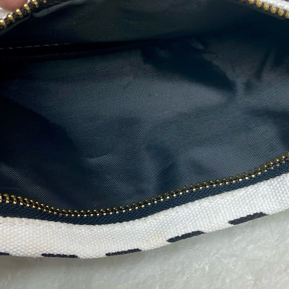 ETC White and Black Stripes Envelope Shoulder Bag- See Jane Work 9in x 4in