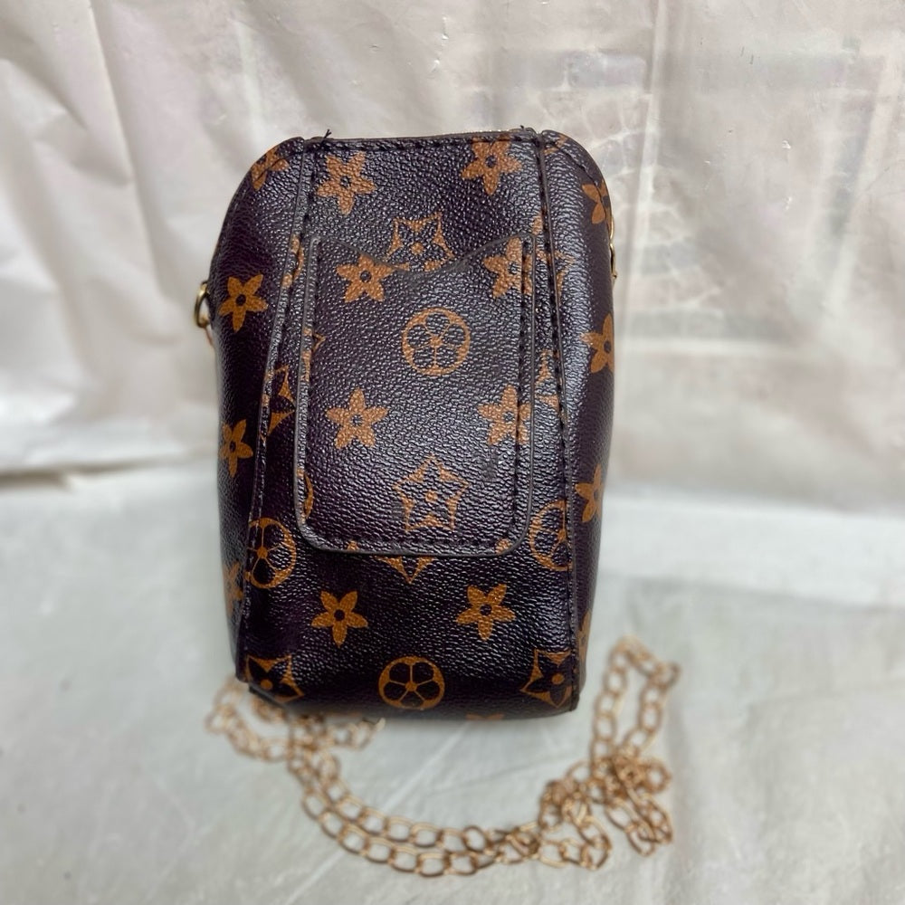 Brown and Tan Small Crossbody