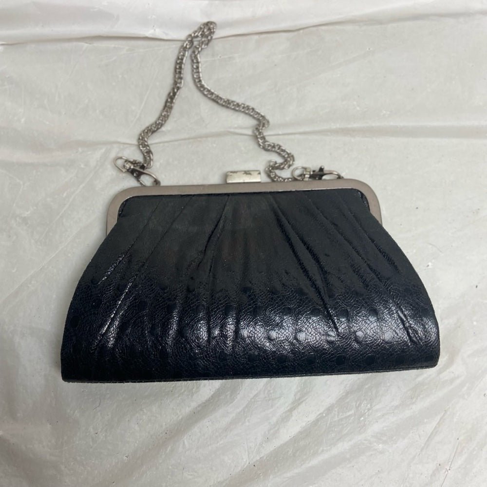 Vintage, Chinese Laundry, Black Ostrich Leather Evening Bag