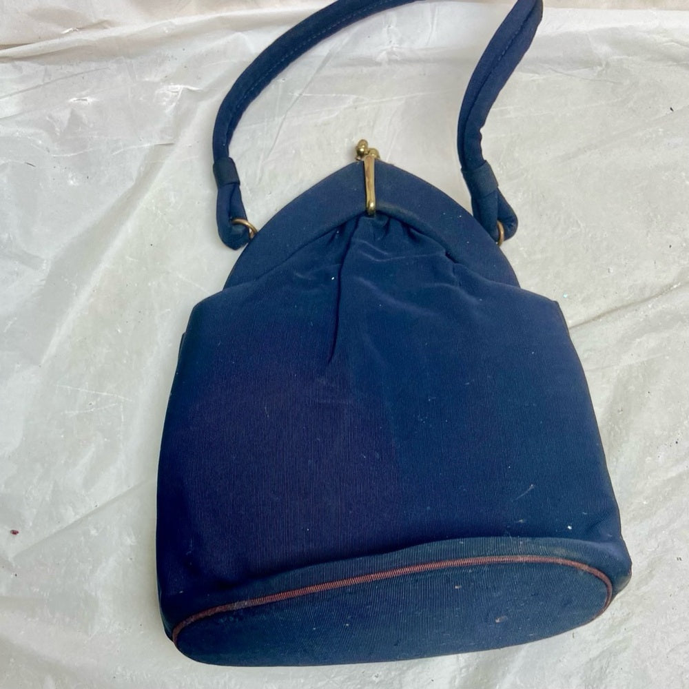 Vintage, Art Deco Navy Blue Evening Bag