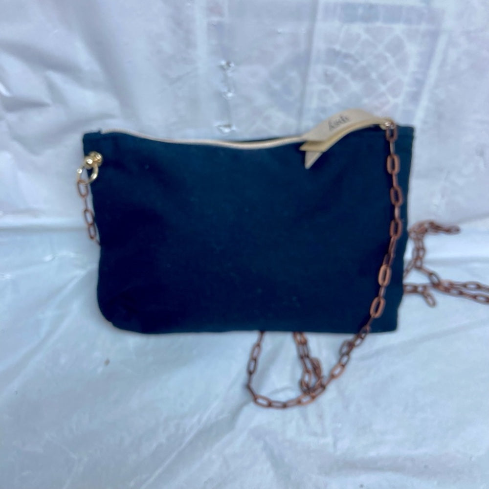 Ipsy Black -Eyelashes Shoulder Bag -Pouch 7in x 4in x 1in