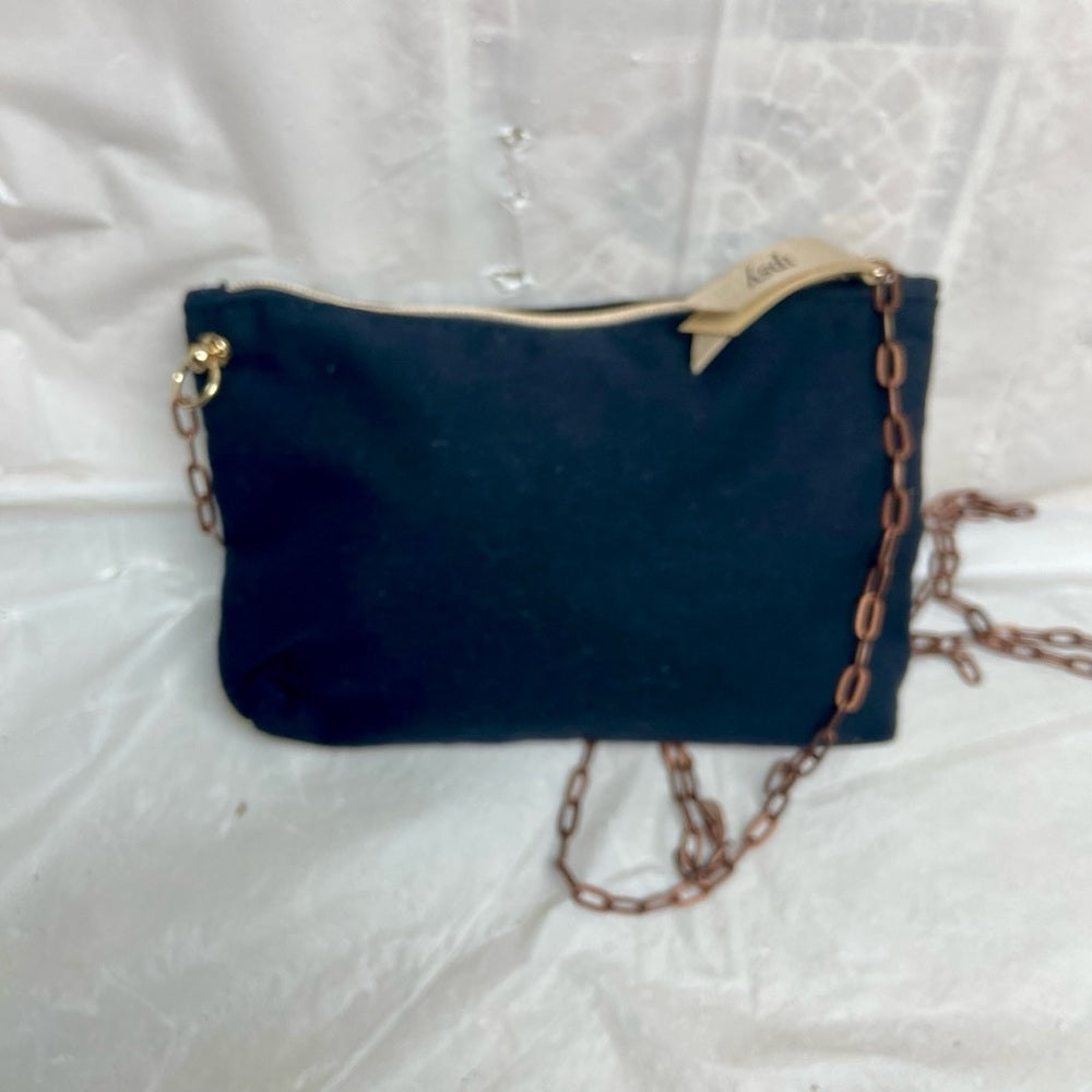 Ipsy Black -Eyelashes Shoulder Bag -Pouch 7in x 4in x 1in