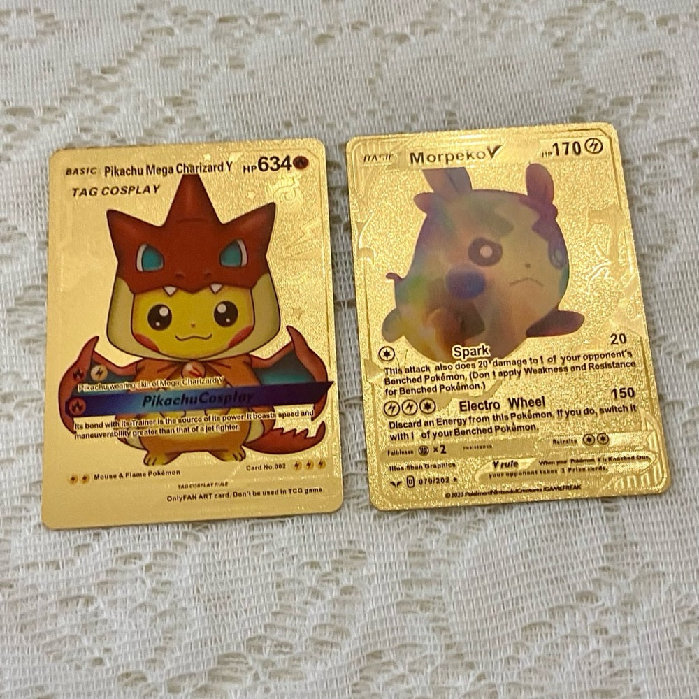 Lot YY: 12pc Lot : 2 Gold Fan Arts Cards, 5 Pokemon Cards and 5 Pokémon …