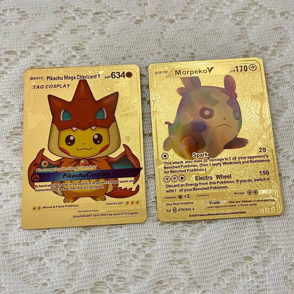 Lot YY: 12pc Lot : 2 Gold Fan Arts Cards, 5 Pokemon Cards and 5 Pokémon …