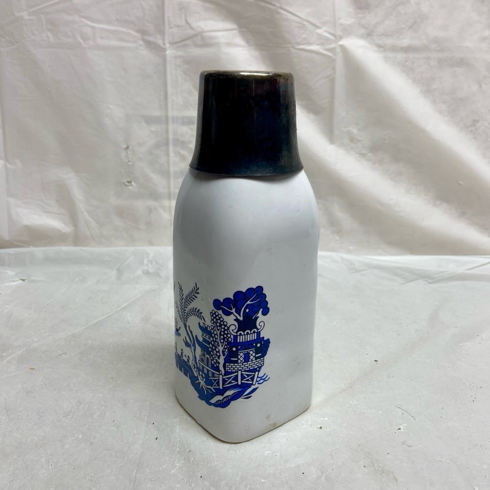 Vintage Blue Willow Milk Bottle Tumble-up 7.5in H x 3in W