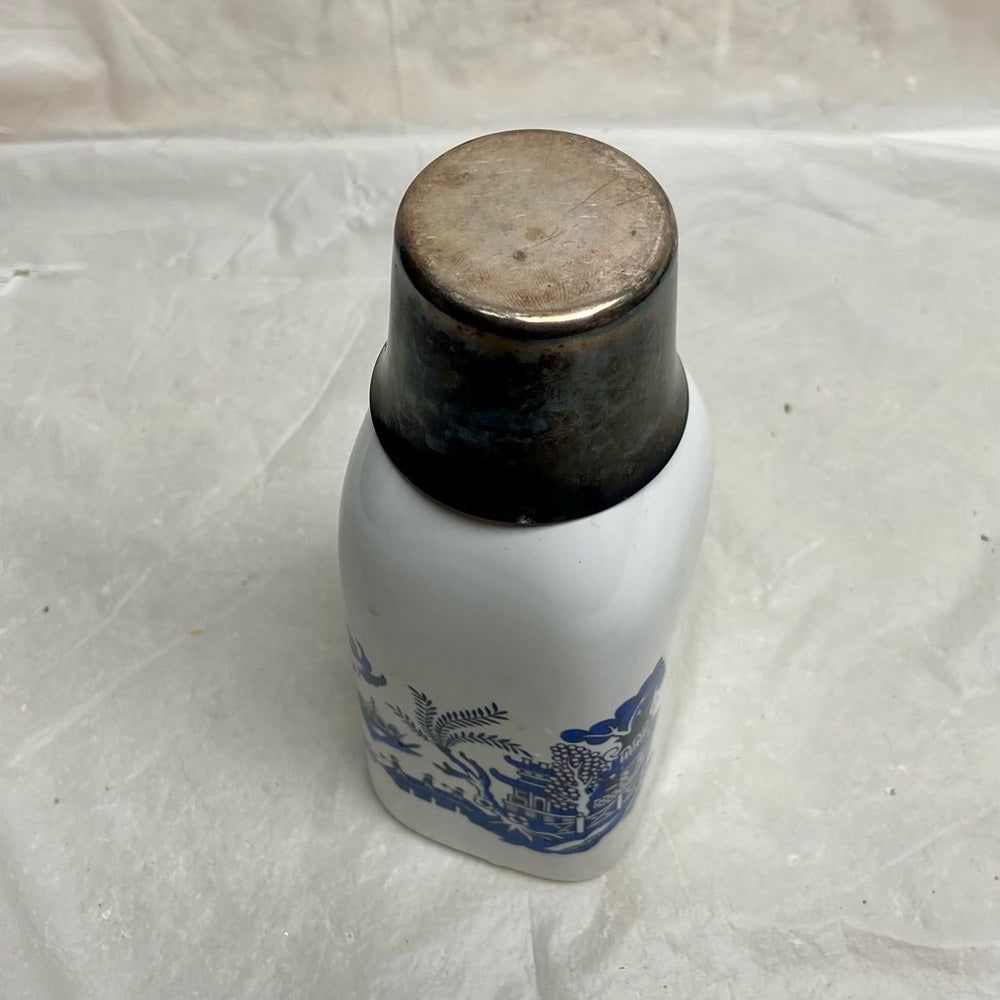 Vintage Blue Willow Milk Bottle Tumble-up 7.5in H x 3in W