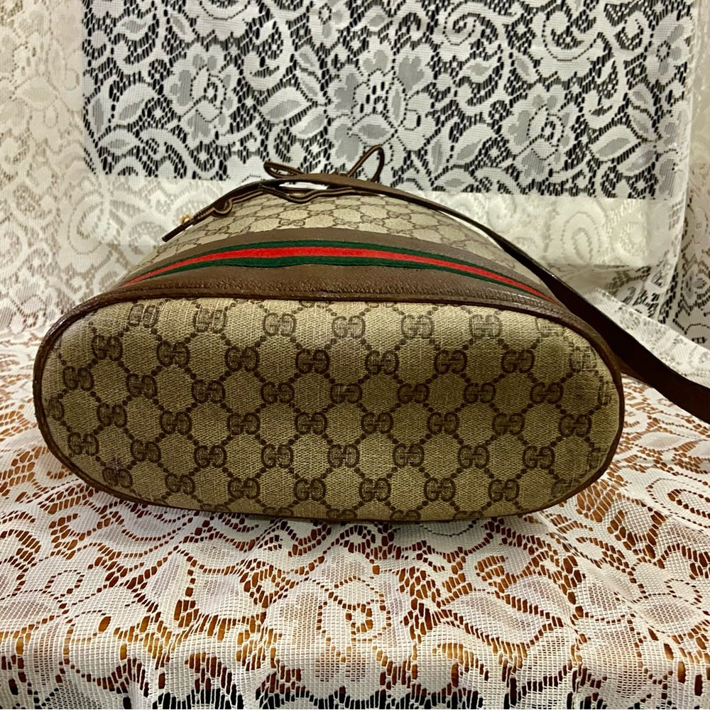 Vintage, Gucci, Sherry Line, Drawstring Shoulder Bag 12in x 11in x 4.5in