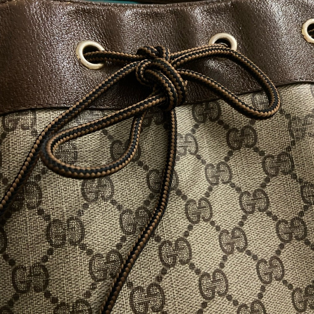 Vintage, Gucci, Sherry Line, Drawstring Shoulder Bag 12in x 11in x 4.5in