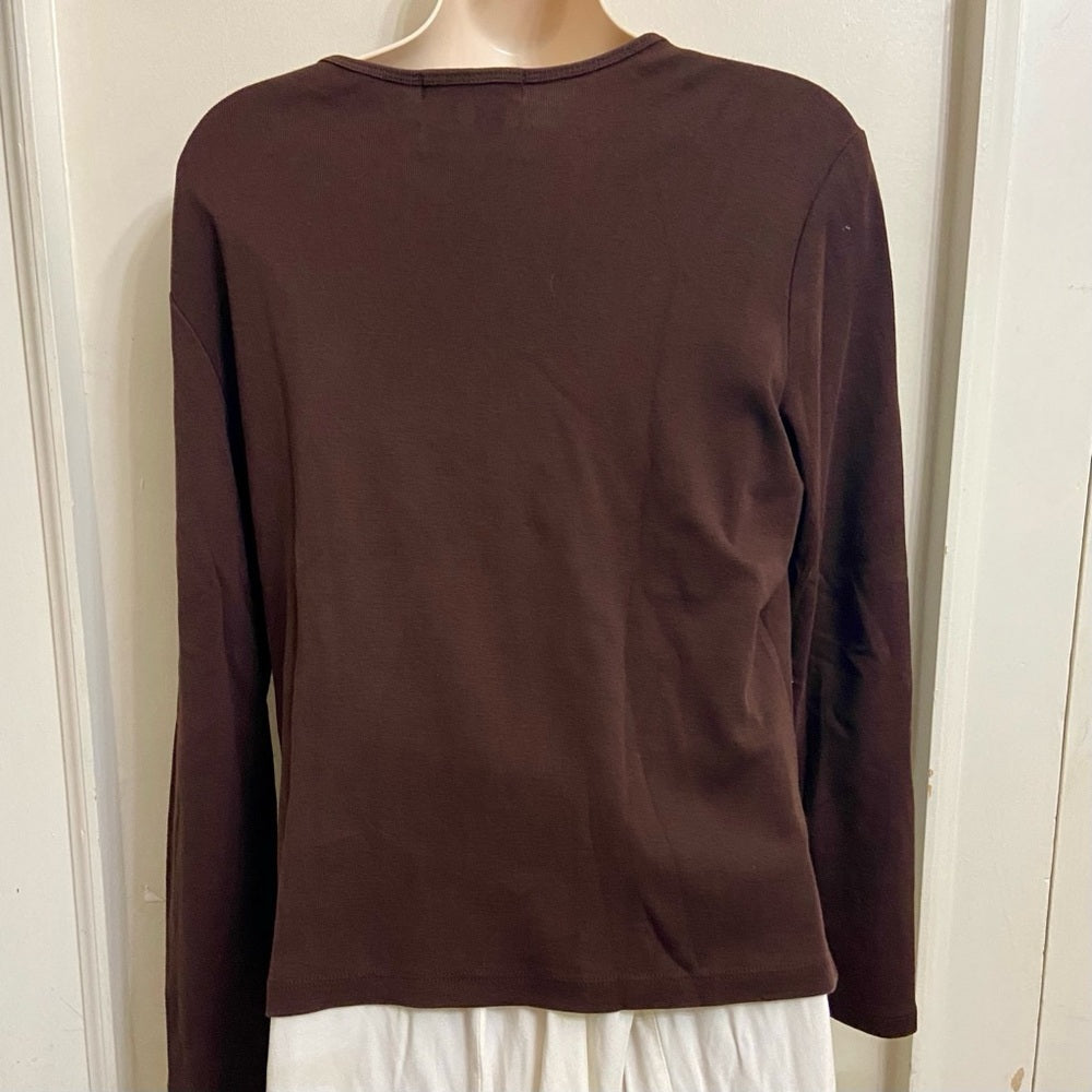 Ralph Lauren Brown Knitted Pullover Sweater Blouse (M)