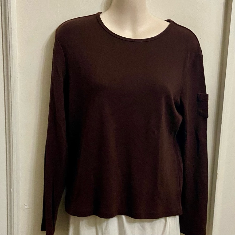 Ralph Lauren Brown Knitted Pullover Sweater Blouse (M)