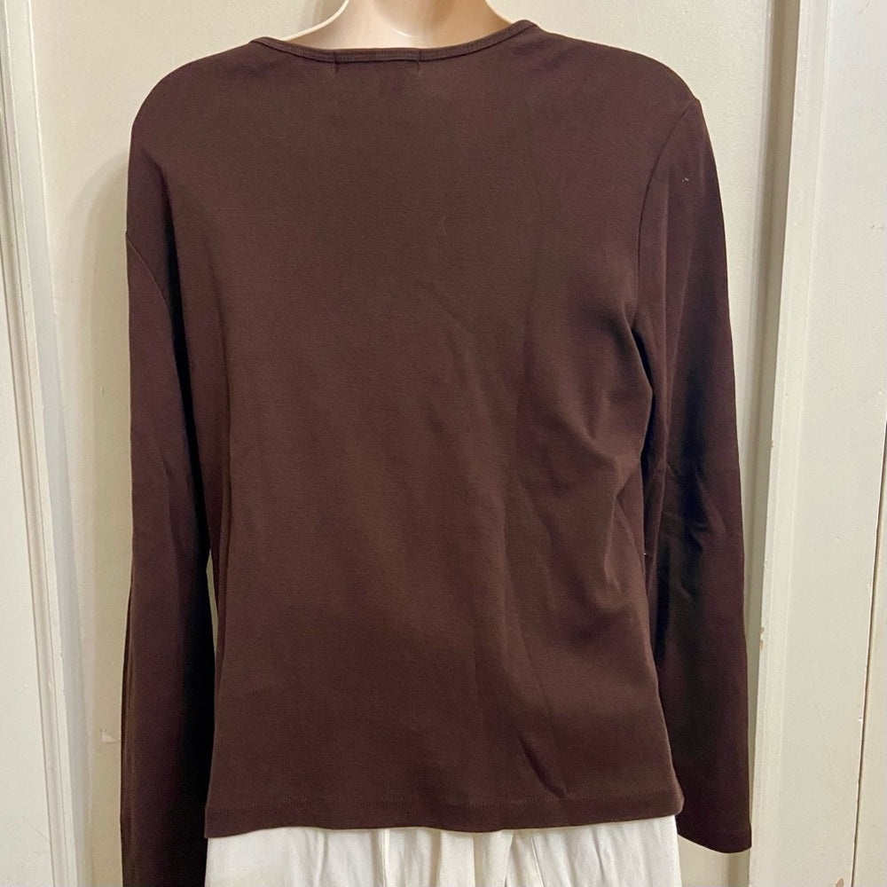 Ralph Lauren Brown Knitted Pullover Sweater Blouse (M)