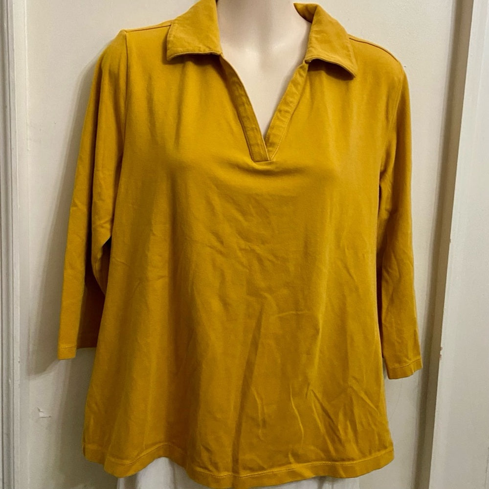 Relativity Dark Yellow Pullover Blouse (M)