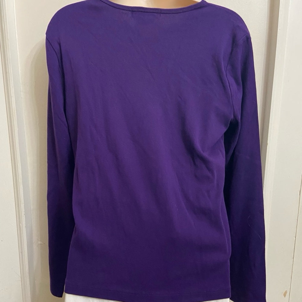 Ralph Lauren Dark Purple Pullover Blouse (M)