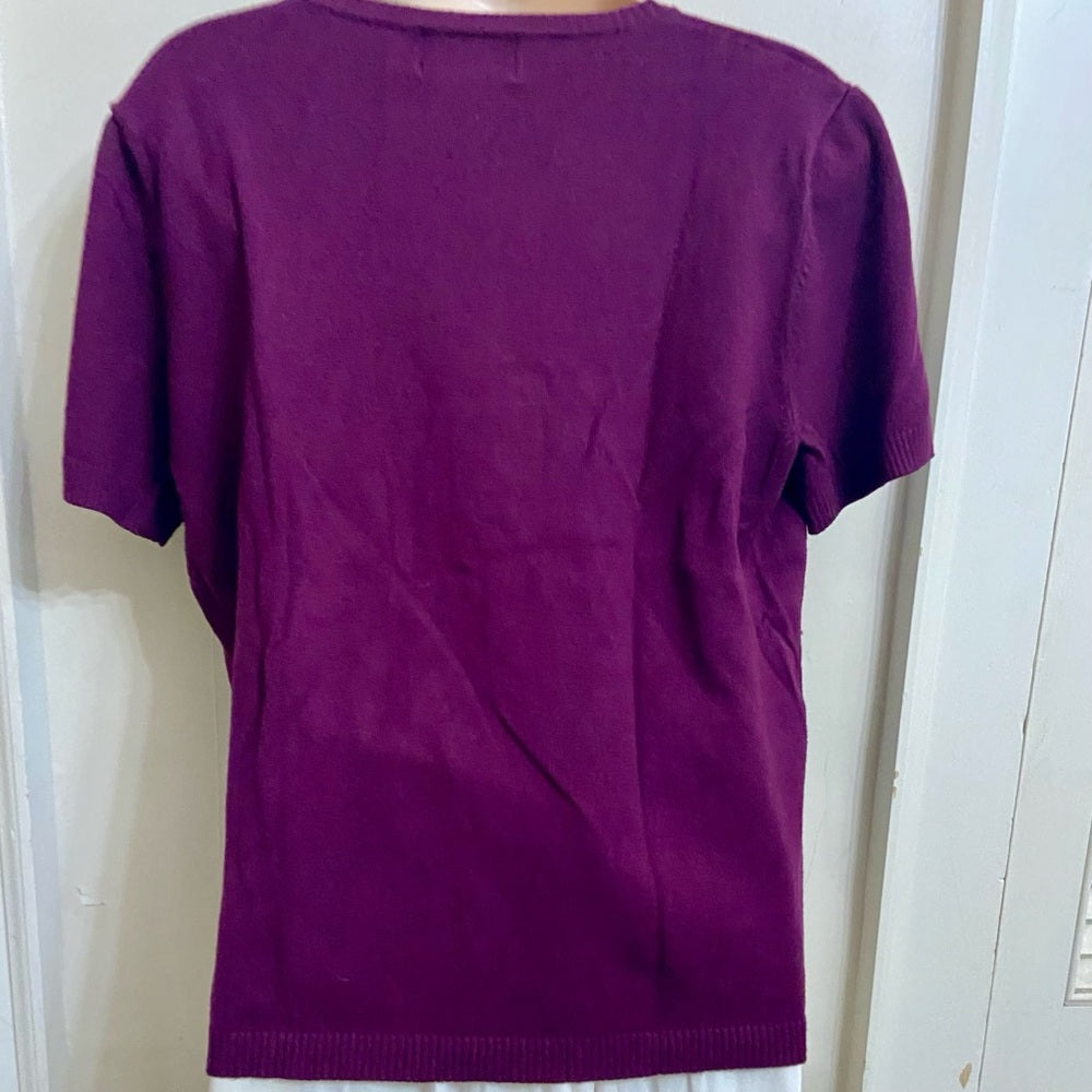 Requirements Burgundy Pullover Sweater Blouse (L)