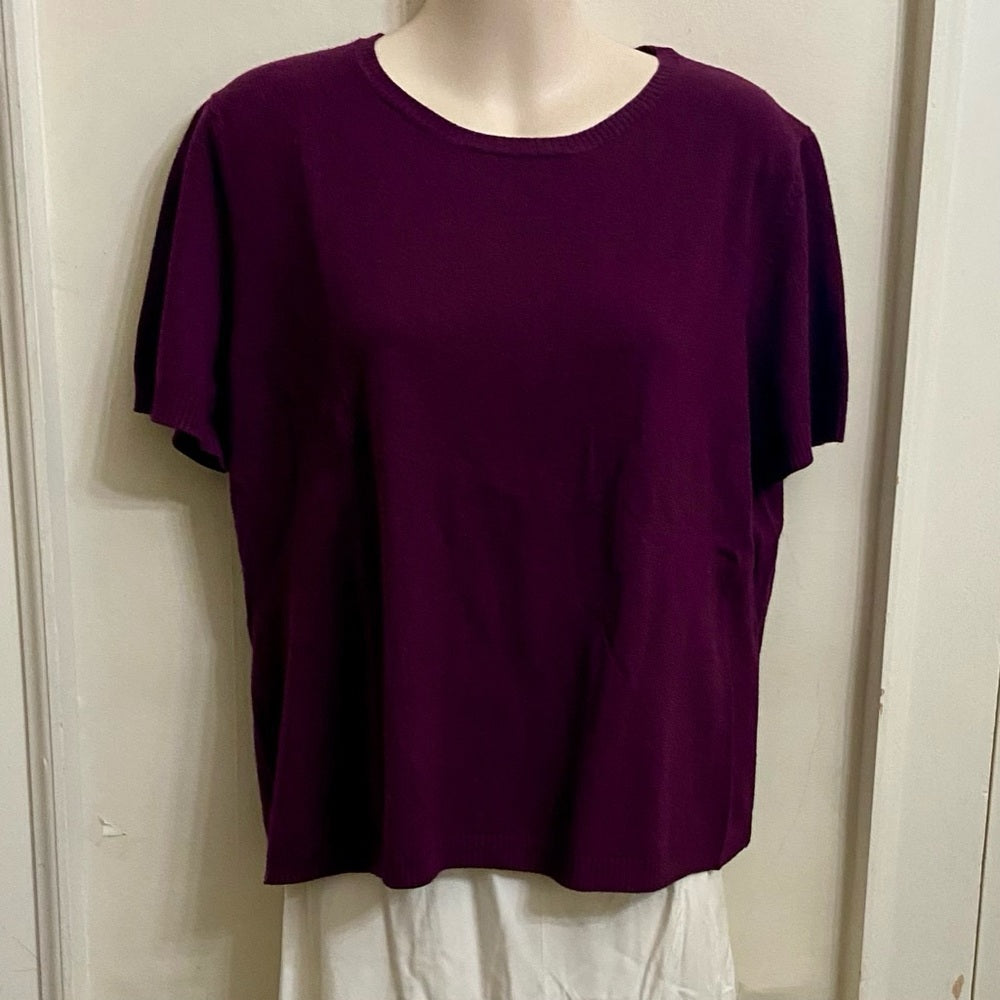 Requirements Burgundy Pullover Sweater Blouse (L)