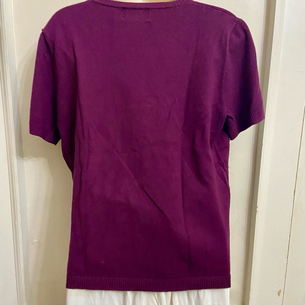 Requirements Burgundy Pullover Sweater Blouse (L)