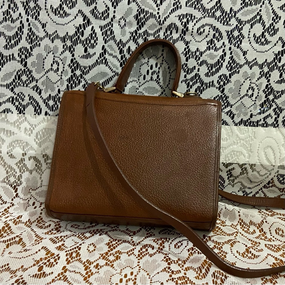 Vintage, Rare Burberry Brown Leather Shoulder-Crossbody Bag (9inx7.5inx3…