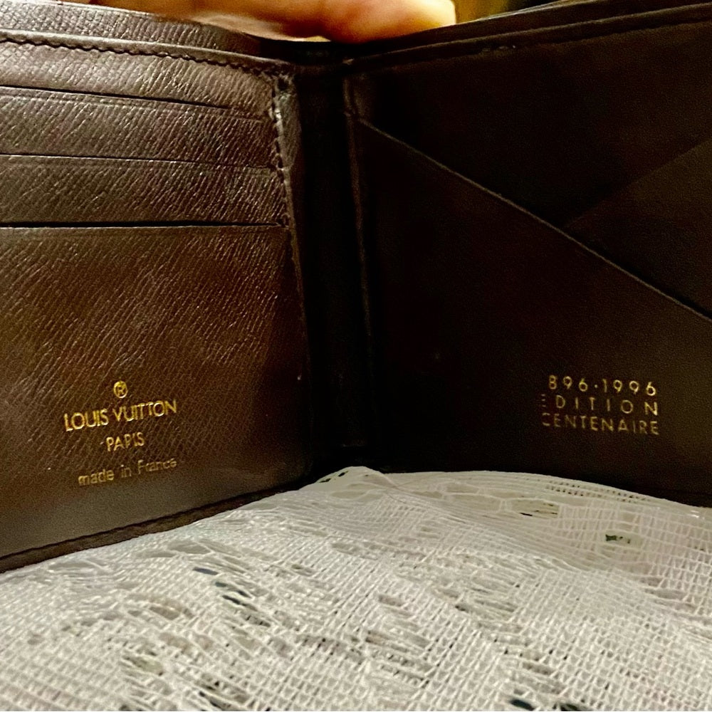 Louis Vuitton Damier Ebene Mens Credit Card Wallet 1896-1996 Edition Cen…