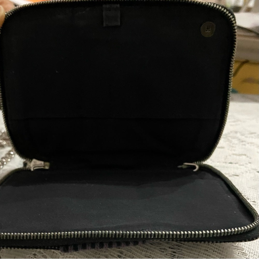 Hermes Her Line Gray Zip-Around Wallet -Agenda Day Planner Crossbody