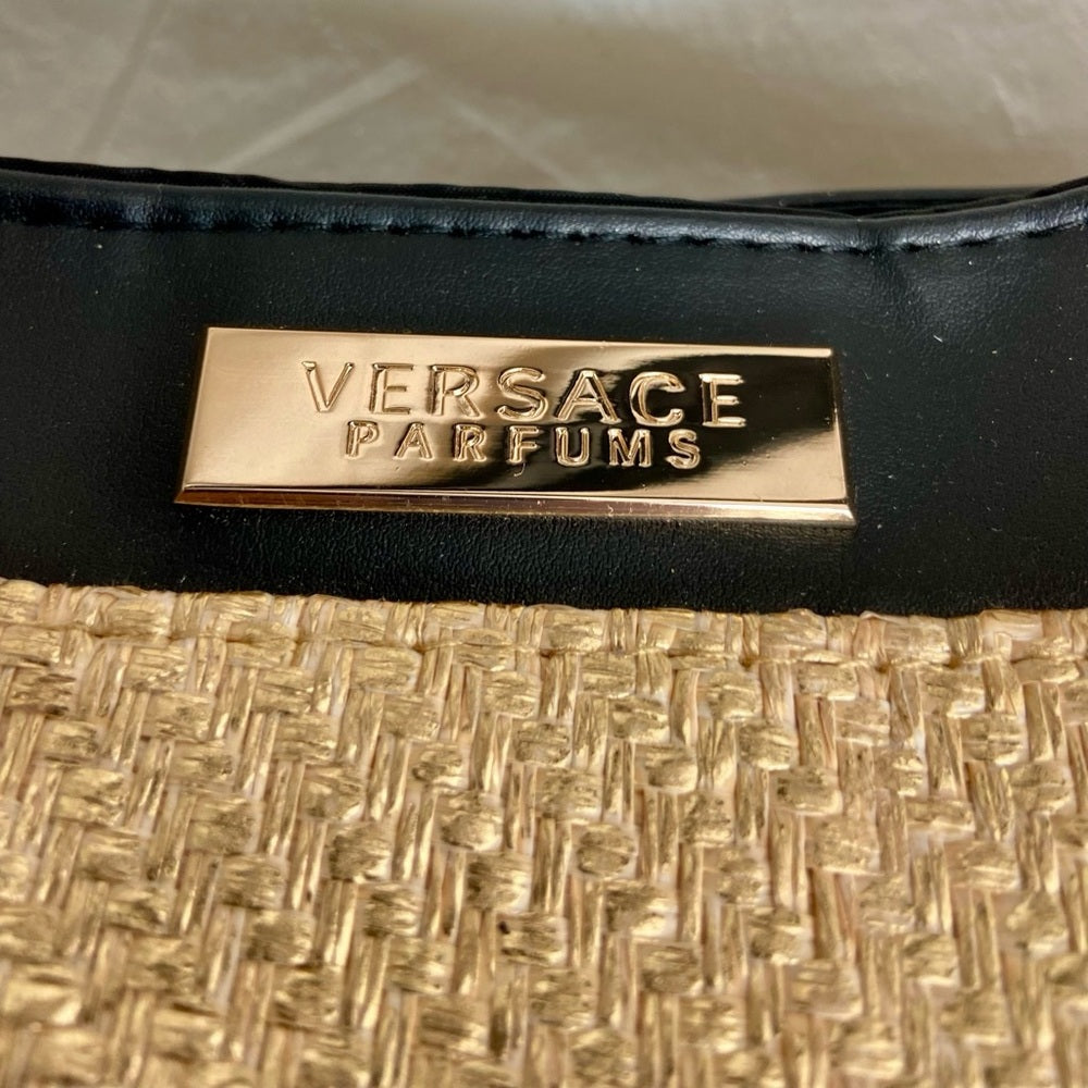 Versace, Rare, Large , Elegant Gold Hemp Tote 16in x 13in x 8.5in