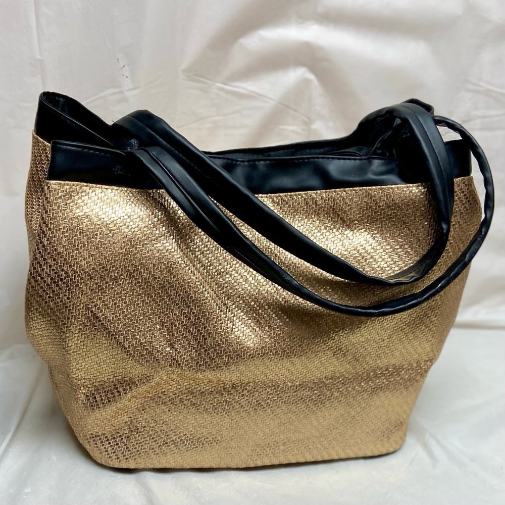 Versace, Rare, Large , Elegant Gold Hemp Tote 16in x 13in x 8.5in