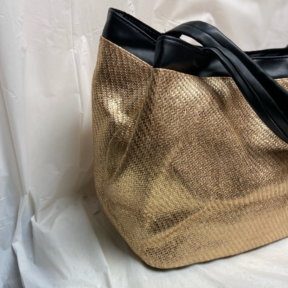 Versace, Rare, Large , Elegant Gold Hemp Tote 16in x 13in x 8.5in