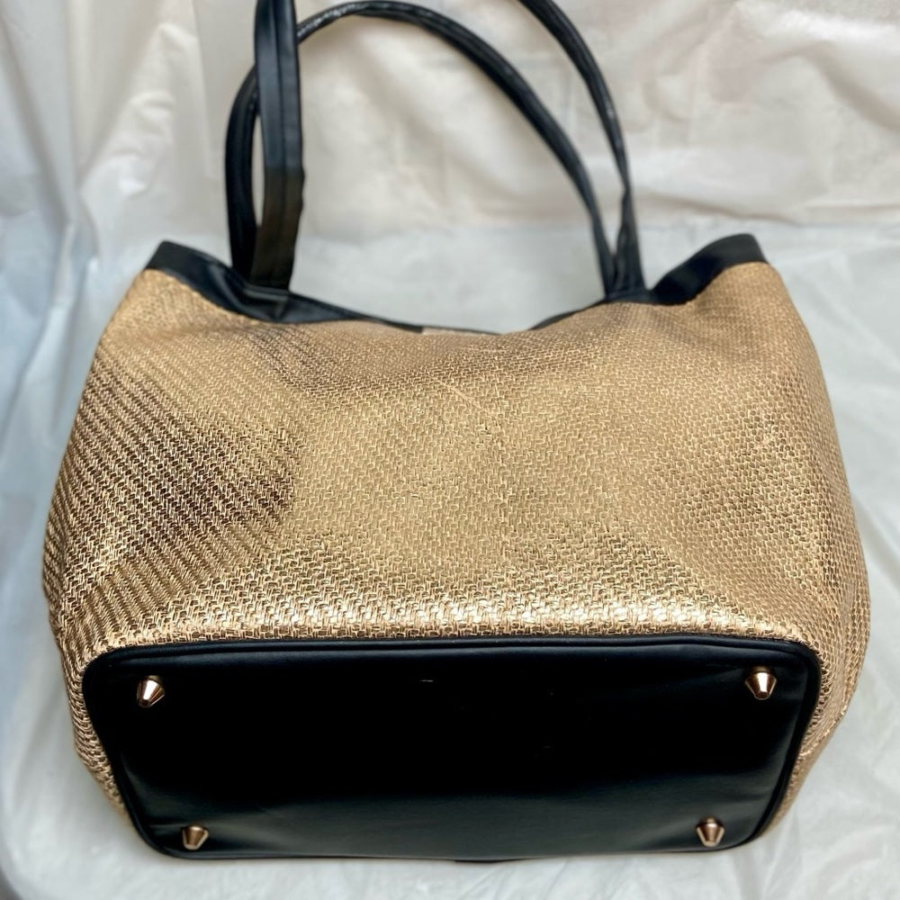 Versace, Rare, Large , Elegant Gold Hemp Tote 16in x 13in x 8.5in