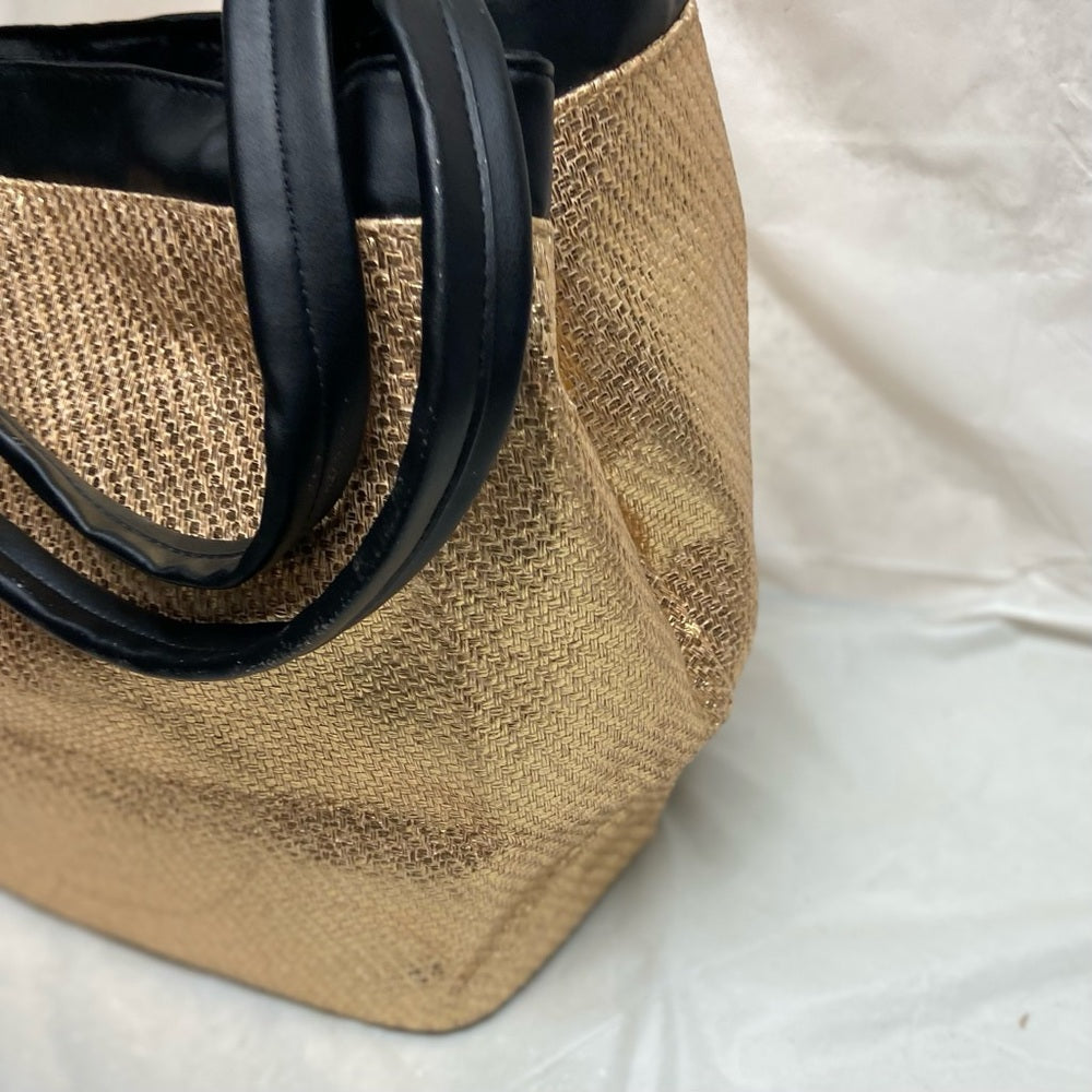 Versace, Rare, Large , Elegant Gold Hemp Tote 16in x 13in x 8.5in