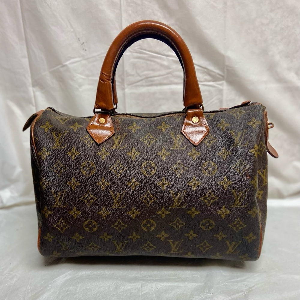 Louis Vuitton Brown Mono Boulogne Boston Speedy 30 Hand Bag 12.5inx8inx…
