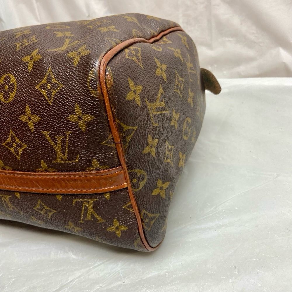 Louis Vuitton Brown Mono Boulogne Boston Speedy 30 Hand Bag 12.5inx8inx…