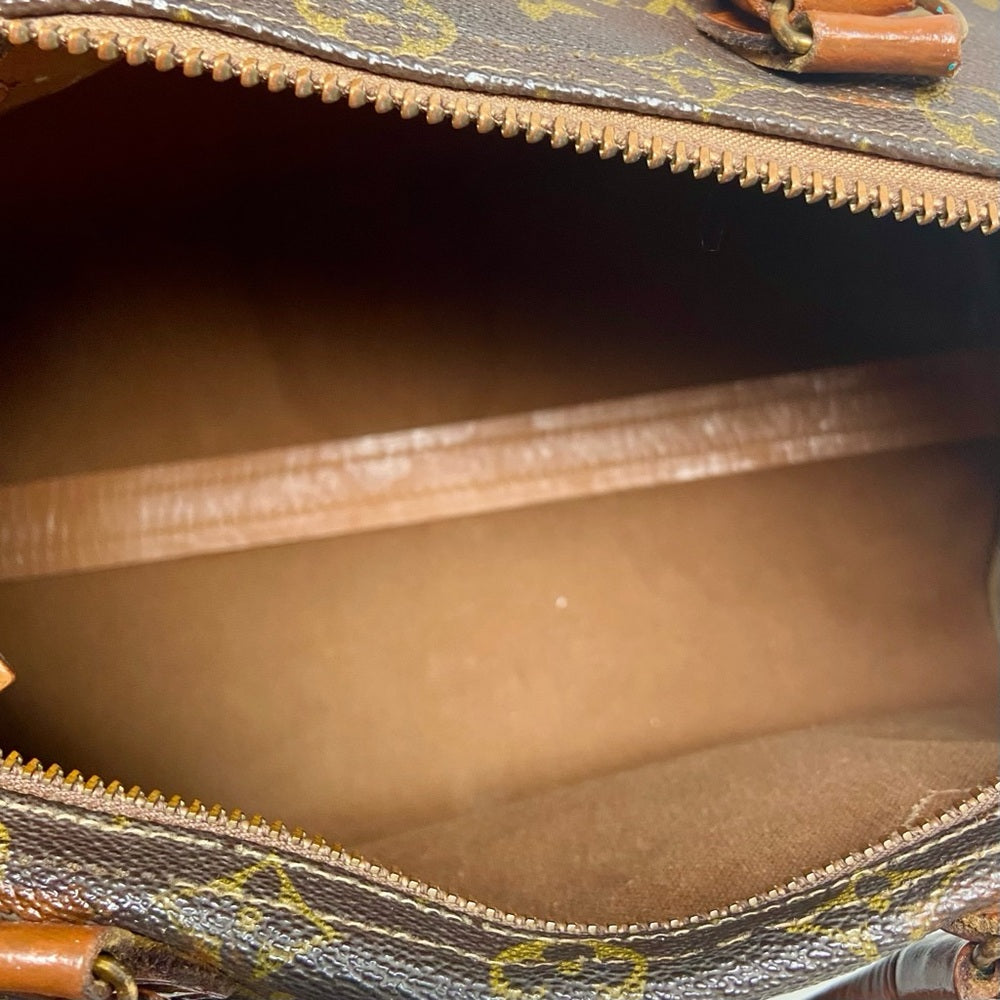 Louis Vuitton Brown Mono Boulogne Boston Speedy 30 Hand Bag 12.5inx8inx…