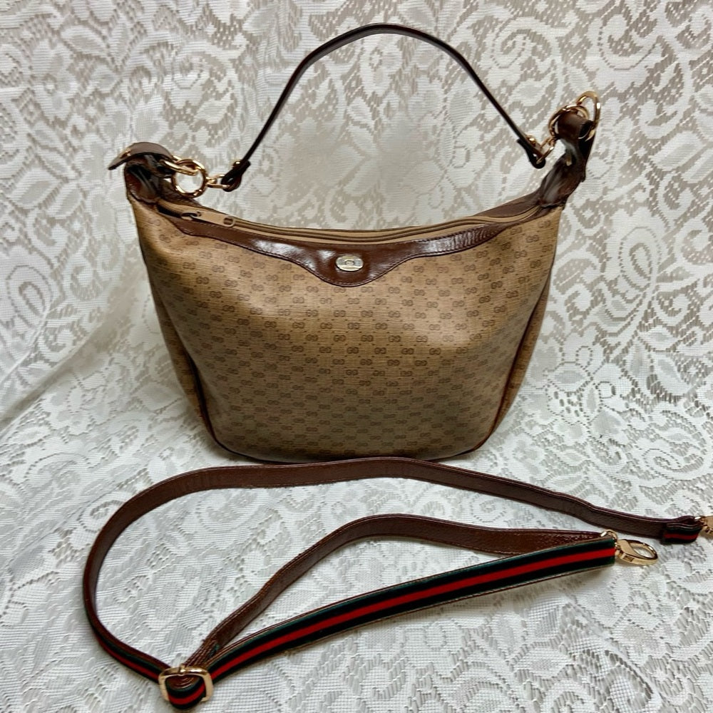 Vintage, Gucci, Handbag with Added Sherry Line Shoulder-Crossbody Strap