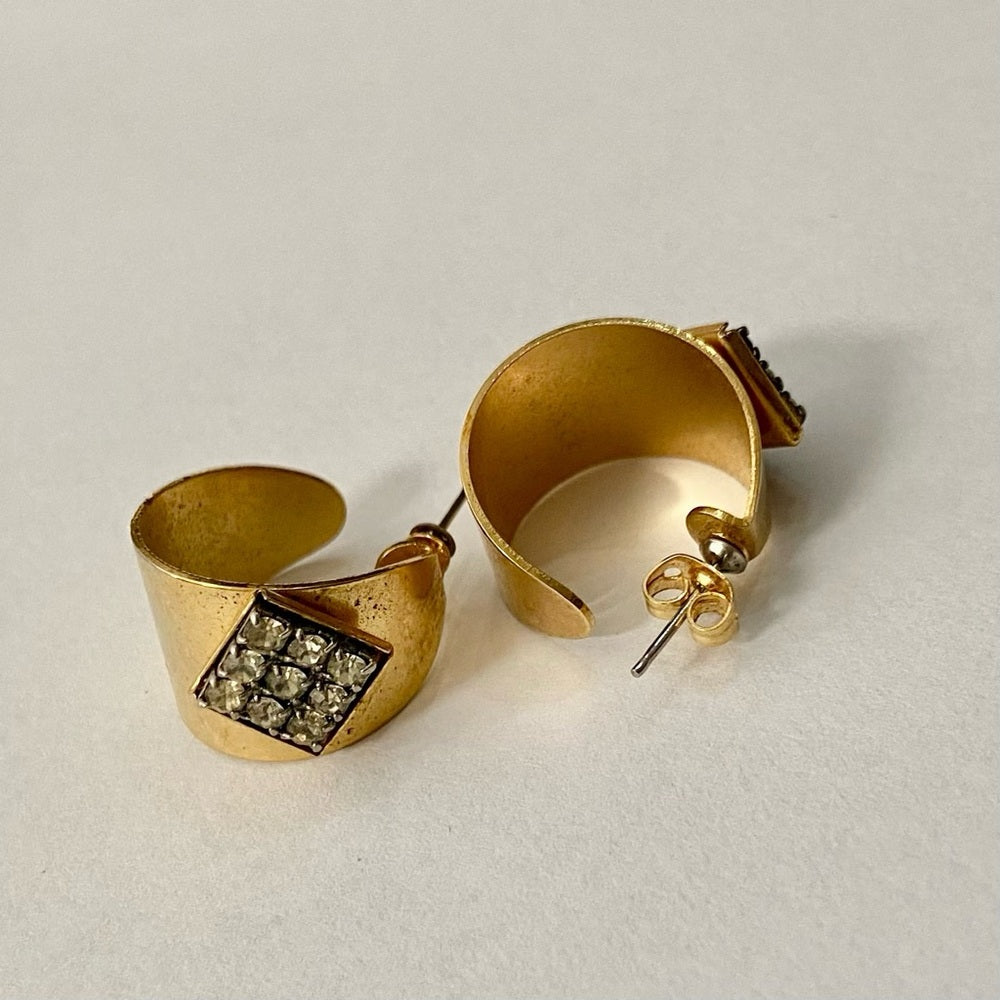 Vintage, Givenchy 1979 Paris- New York Gold Tone w/ Crystal Necklace n Earrings