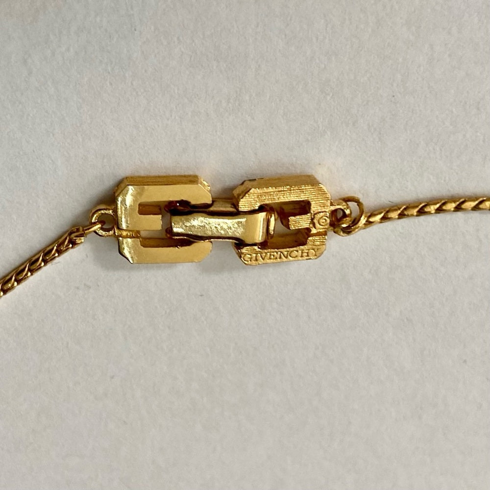 Vintage, Givenchy 1979 Paris- New York Gold Tone w/ Crystal Necklace n Earrings